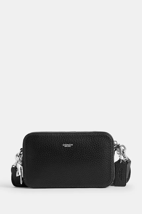 Coach сумка-листоноша чоловіча шкіряна Clinton Crossbody чорний CEB30