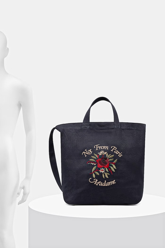 Drôle de Monsieur geantă din bumbac Sac Tote Slogan roz J.AC195.CO277.NY
