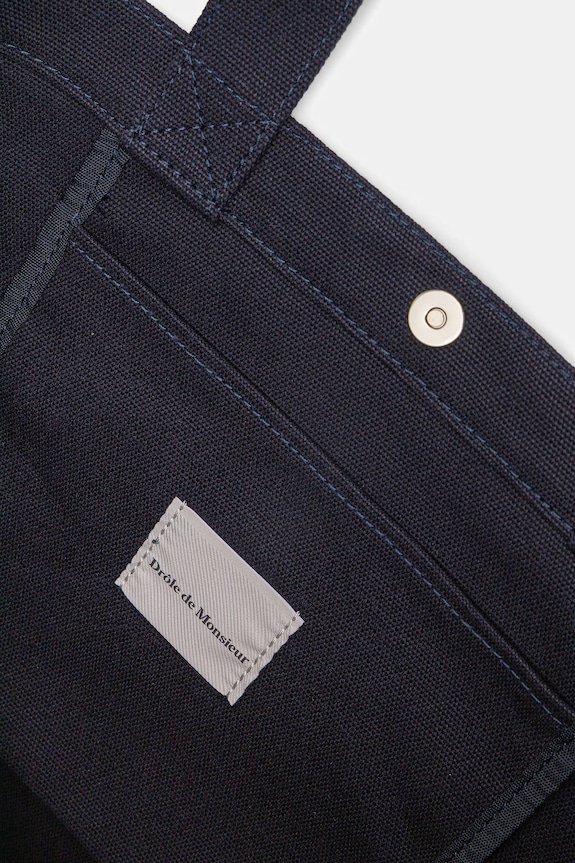 Drôle de Monsieur geantă din bumbac Sac Tote Slogan roz J.AC195.CO277.NY bleumarin