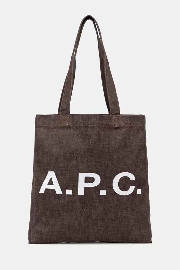 A.P.C. bavlnená taška TOTE LOU hnedá COHLX.M61442