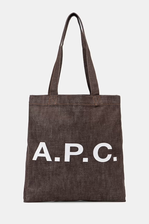 A.P.C. bavlnená taška TOTE LOU hnedá COHLX.M61442