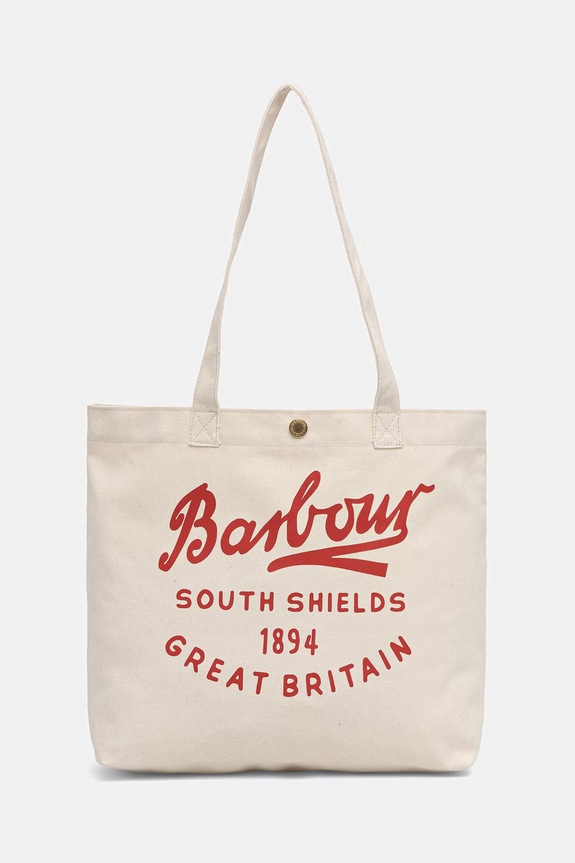 Barbour torba bawełniana Script beżowy UBA0752