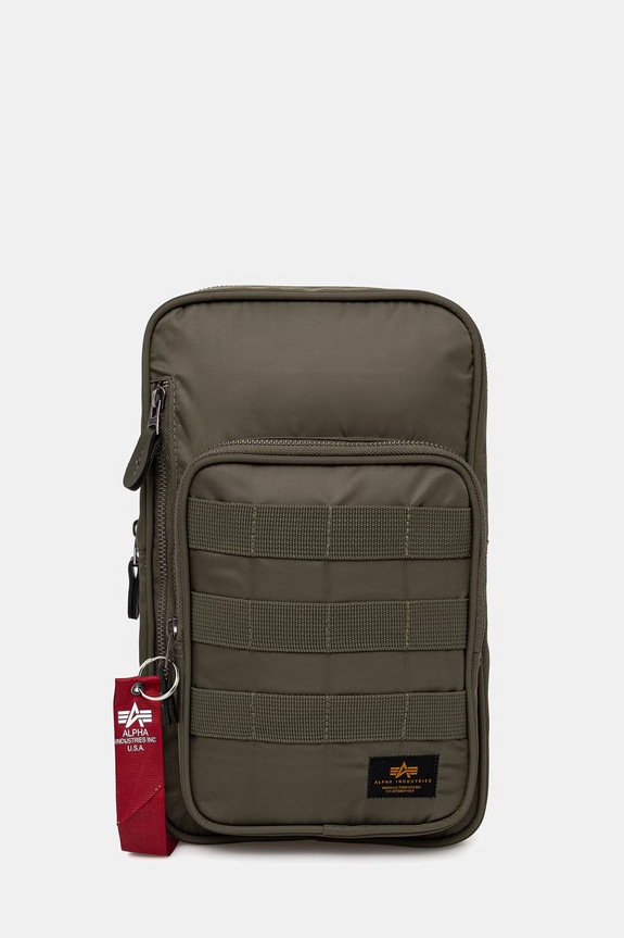 Torba Alpha Industries Label Sling Bag premalo za format A4 zelena 266944