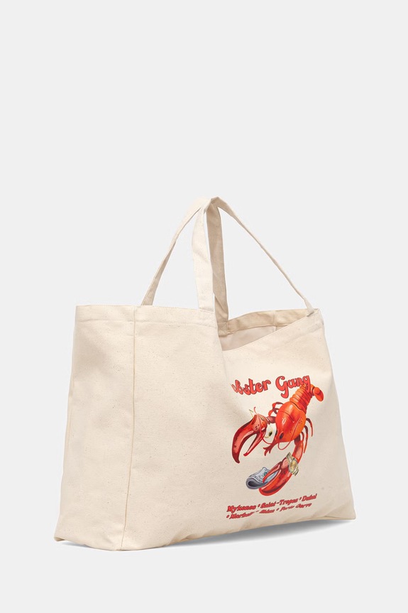 Baron Filou geantă de bumbac LOBSTER GANG 000015122 bej SS26