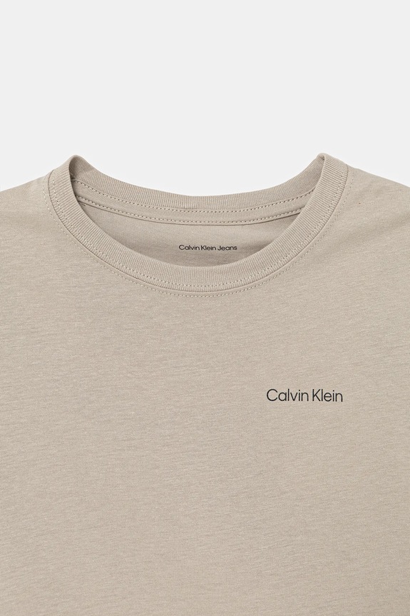 CHLAPEC Dětské bavlněné tričko Calvin Klein Jeans IU0IU00683.128.176.PPY2 béžová
