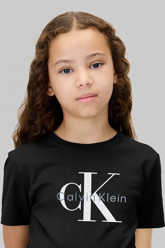 Dječaci Dječja pamučna majica kratkih rukava Calvin Klein Jeans IU0IU00715.104.116.PPY2 crna