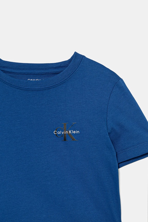 CHLAPEC Dětské bavlněné tričko Calvin Klein Jeans IU0IU00719.104.116.PPY2 modrá