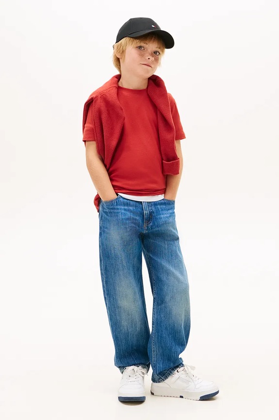 Tommy Hilfiger t-shirt in cotone per bambini rosso KB0KB06879.74.122.PPY2
