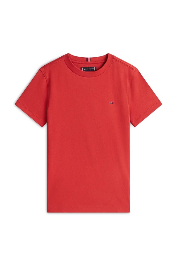 Tommy Hilfiger t-shirt dziecięcy bawełniany KB0KB06879.128.176.PPY2 czerwony SS26