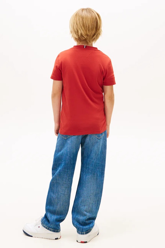 Tommy Hilfiger t-shirt dziecięcy bawełniany KB0KB06879.128.176.PPY2 czerwony