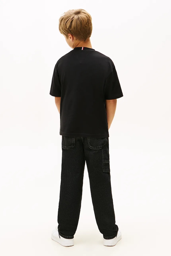 Tommy Hilfiger tricou de bumbac pentru copii KB0KB09646.128.176.PPY2 negru