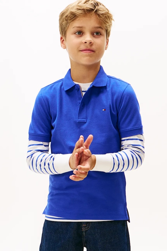 Tommy Hilfiger polo za djecu od pamuka pamuk plava KB0KB09103.98.122.PPY2