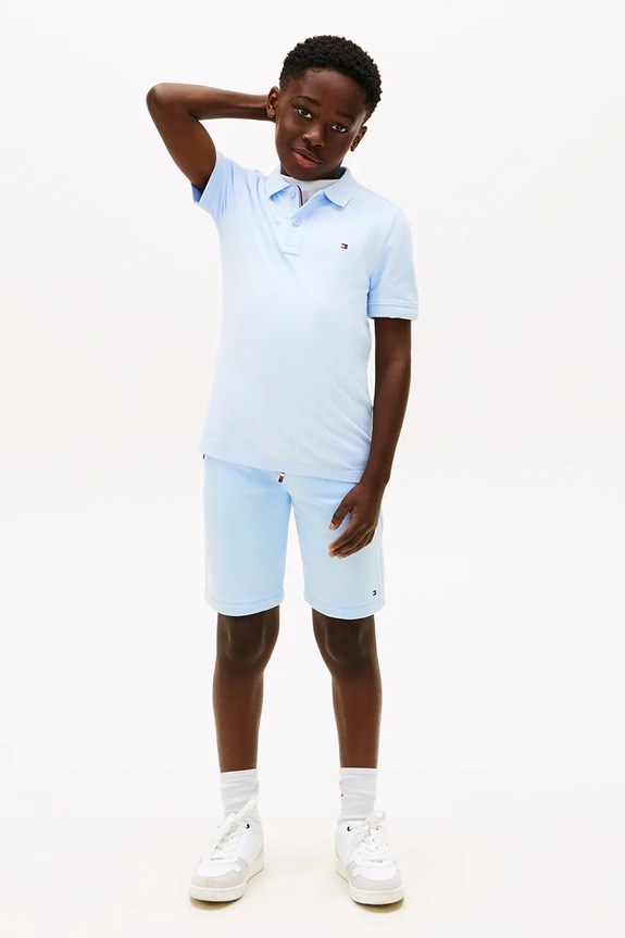 Băieți Tommy Hilfiger polo pentru copii din bumbac KB0KB09103.128.176.PPY2 albastru