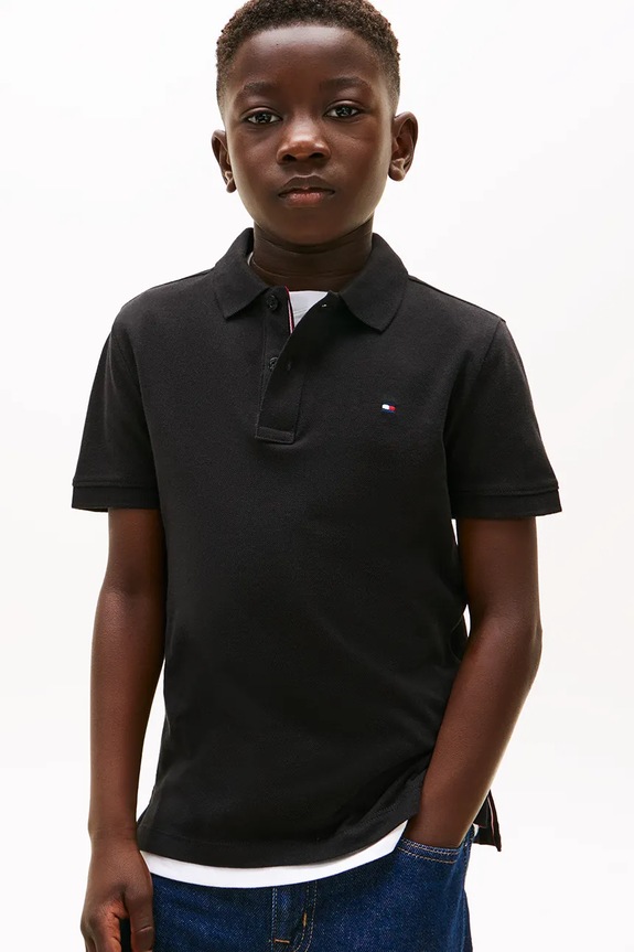 Tommy Hilfiger polo za djecu od pamuka pamuk crna KB0KB09103.128.176.PPY2