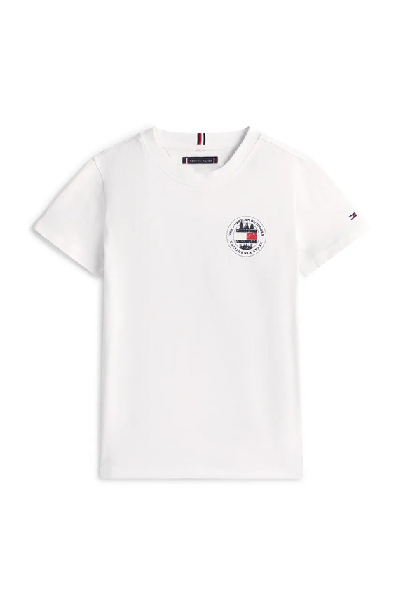 Tommy Hilfiger t-shirt bawełniany dziecięcy KB0KB10054.104.122.PPY2 biały SS26