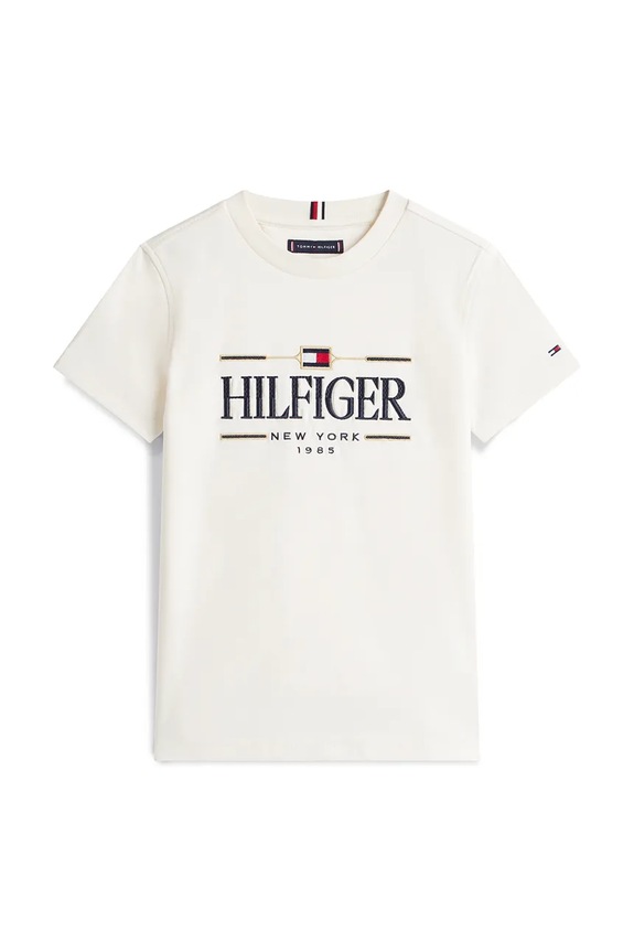 Tommy Hilfiger t-shirt bawełniany dziecięcy KB0KB10360.128.176.PPY2 biały SS26