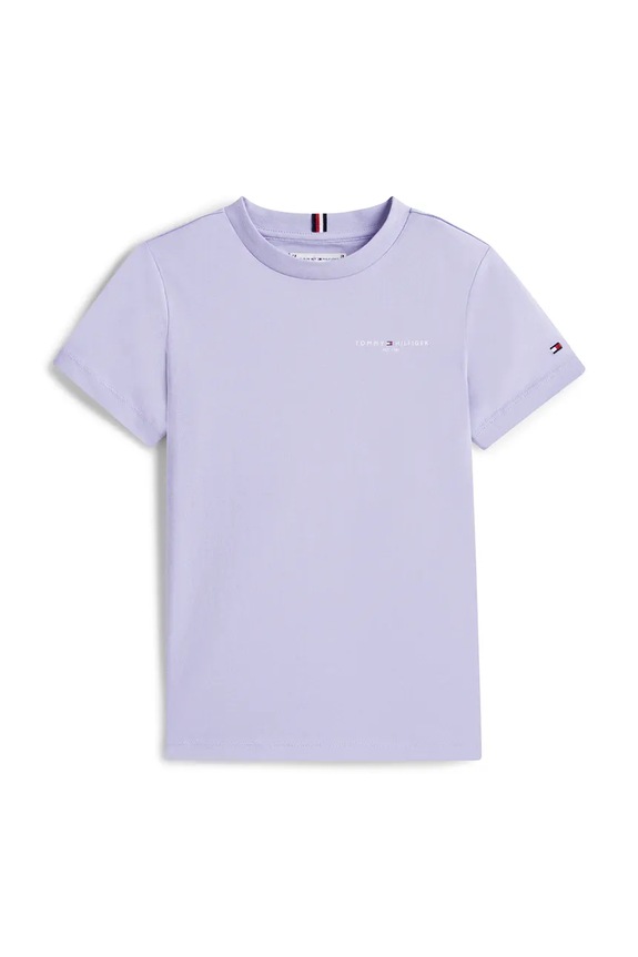 Dětské bavlněné tričko Tommy Hilfiger KS0KS00661.74.122.PPY2 fialová SS26