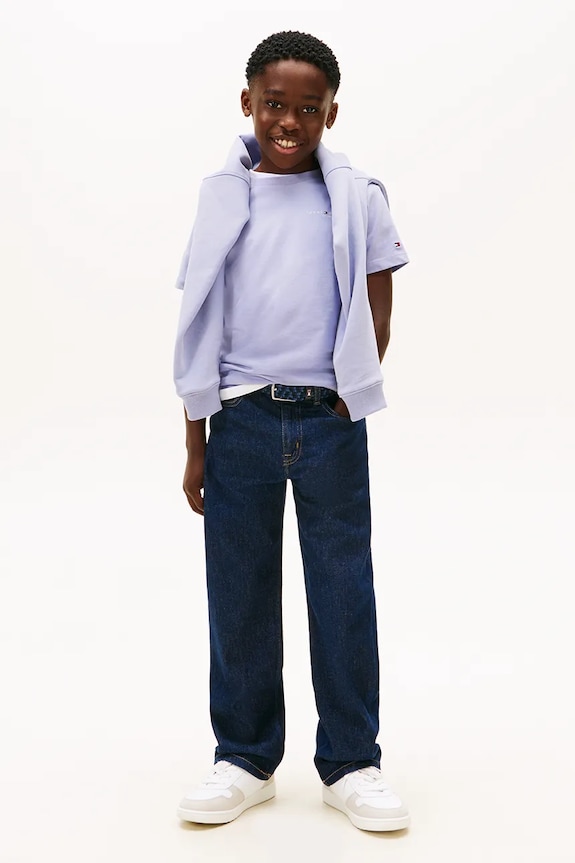 Tommy Hilfiger t-shirt in cotone per bambini violetto KS0KS00661.74.122.PPY2
