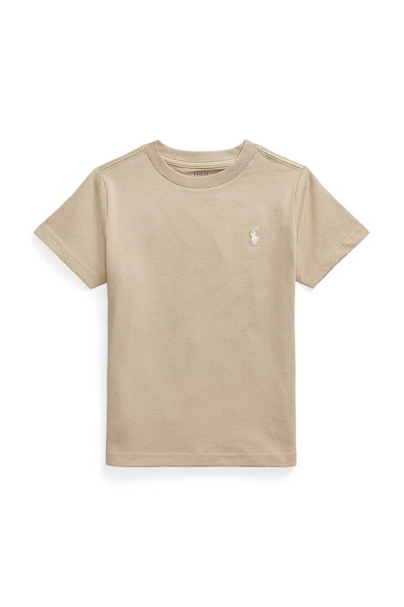 Dječja pamučna majica kratkih rukava Polo Ralph Lauren pamuk bež 322832904187