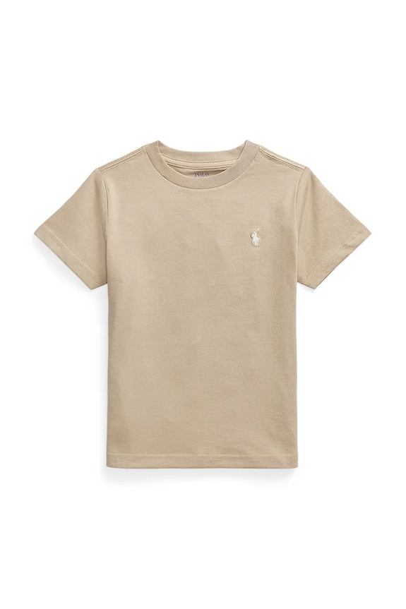 Dječja pamučna majica kratkih rukava Polo Ralph Lauren pamuk bež 322832904187