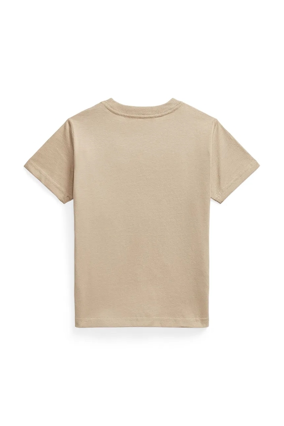Dječja pamučna majica kratkih rukava Polo Ralph Lauren 322832904187 bež SS26