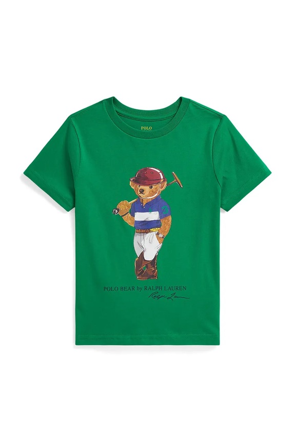 Παιδικό βαμβακερό μπλουζάκι Polo Ralph Lauren στάμπα πράσινο 322A96607001