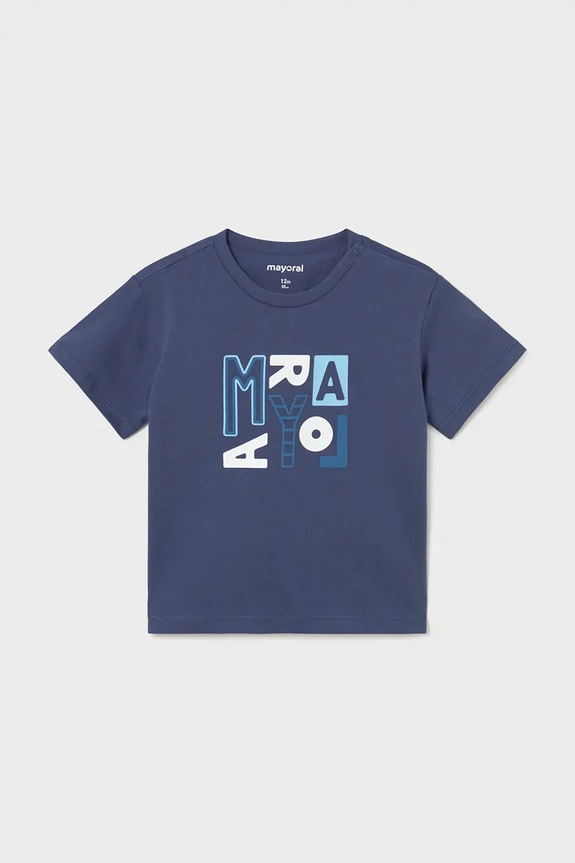 Mayoral tricou de bumbac pentru copii imprimeu albastru 106.3J.Baby.PPY2