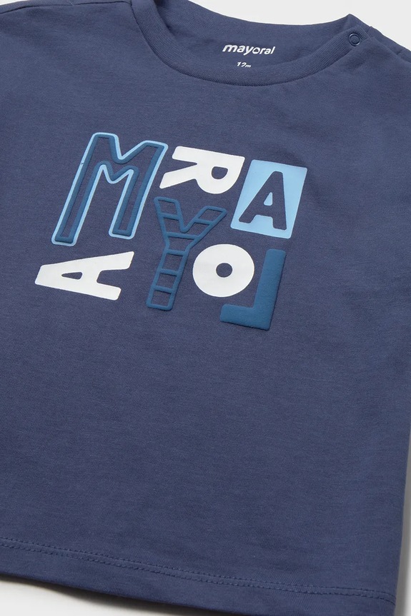 Băieți Mayoral tricou de bumbac pentru copii 106.3J.Baby.PPY2 albastru