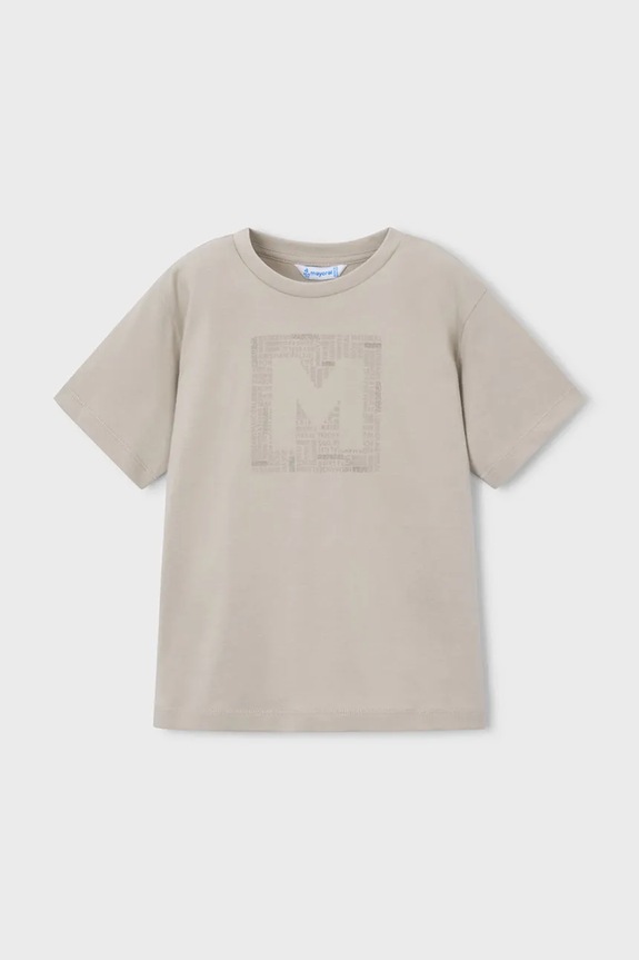 Mayoral t-shirt bawełniany dziecięcy nadruk beżowy 170.5F.Mini.PPY2