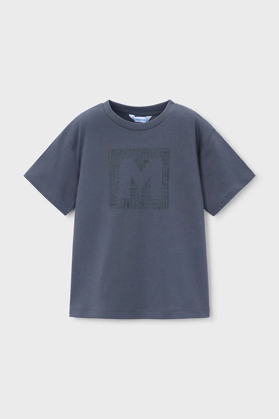 Mayoral t-shirt bawełniany dziecięcy nadruk granatowy 170.5F.Mini.PPY2