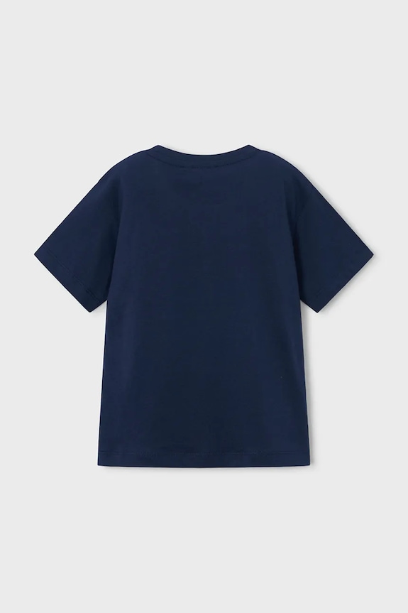 Mayoral t-shirt bawełniany dziecięcy 170.5F.Mini.PPY2 granatowy SS26