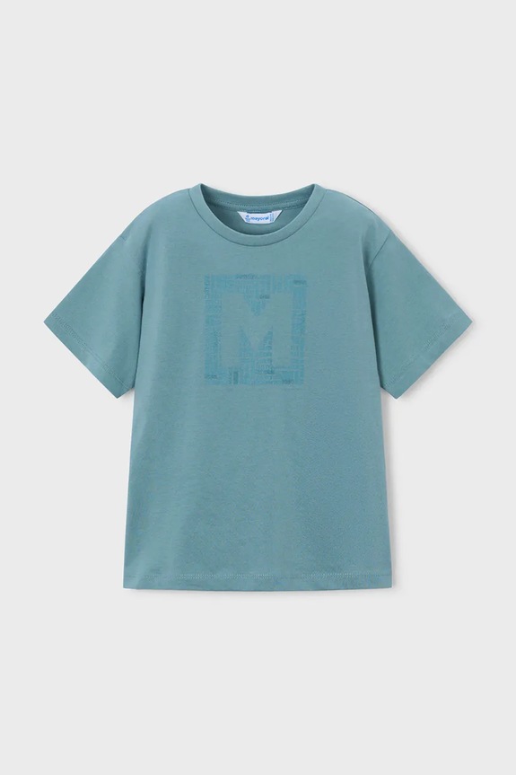 Mayoral tricou de bumbac pentru copii print turcoaz 170.5F.Mini.PPY2