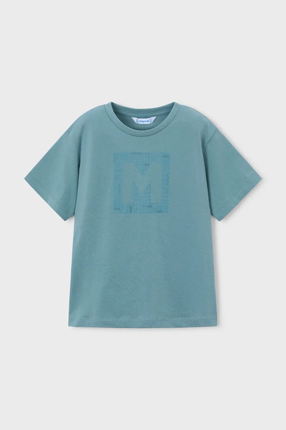 Mayoral tricou de bumbac pentru copii print turcoaz 170.5F.Mini.PPY2