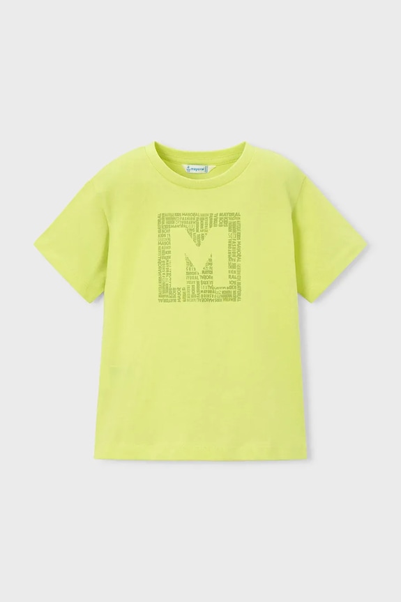 Mayoral tricou de bumbac pentru copii 170.5F.Mini.PPY2 verde SS26