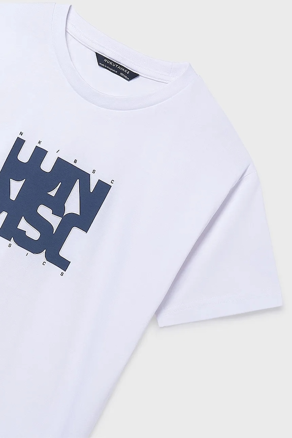 Băieți Mayoral tricou de bumbac pentru copii 840.7E.Junior.PPY2 alb