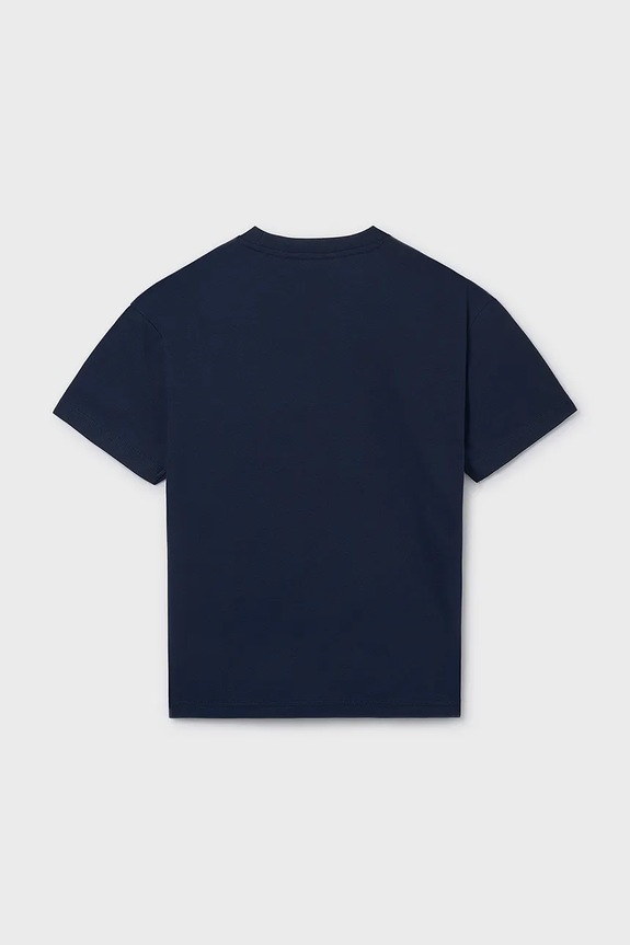 Mayoral t-shirt bawełniany dziecięcy 840.7E.Junior.PPY2 granatowy SS26