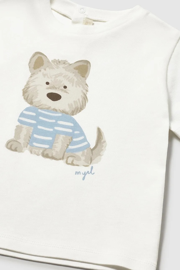 Băieți Mayoral tricou de bumbac pentru copii 1001.3A.Baby.PPY2 alb