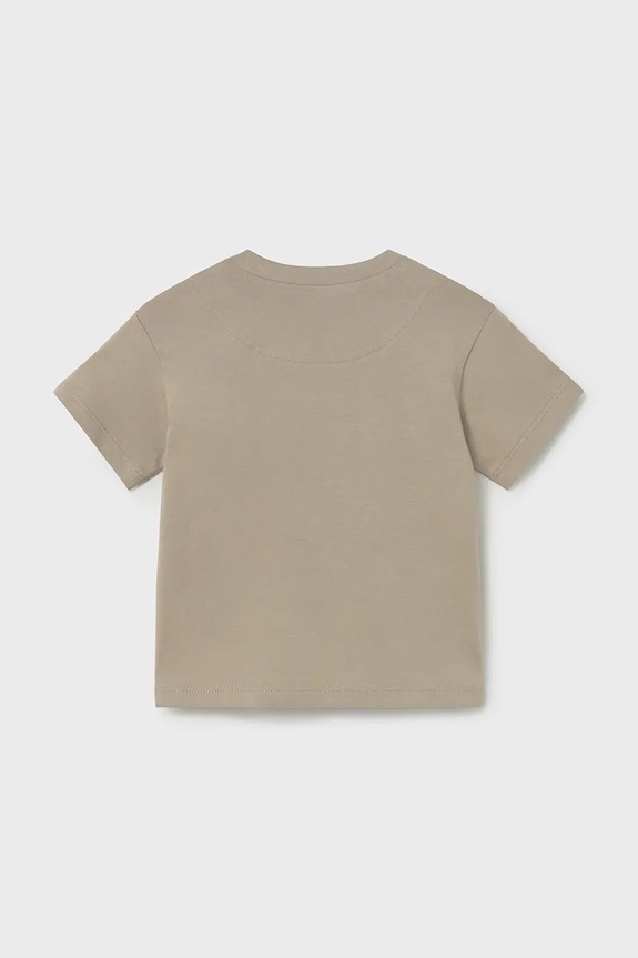 Mayoral t-shirt bawełniany dziecięcy 1007.3E.Baby.PPY2 beżowy SS26