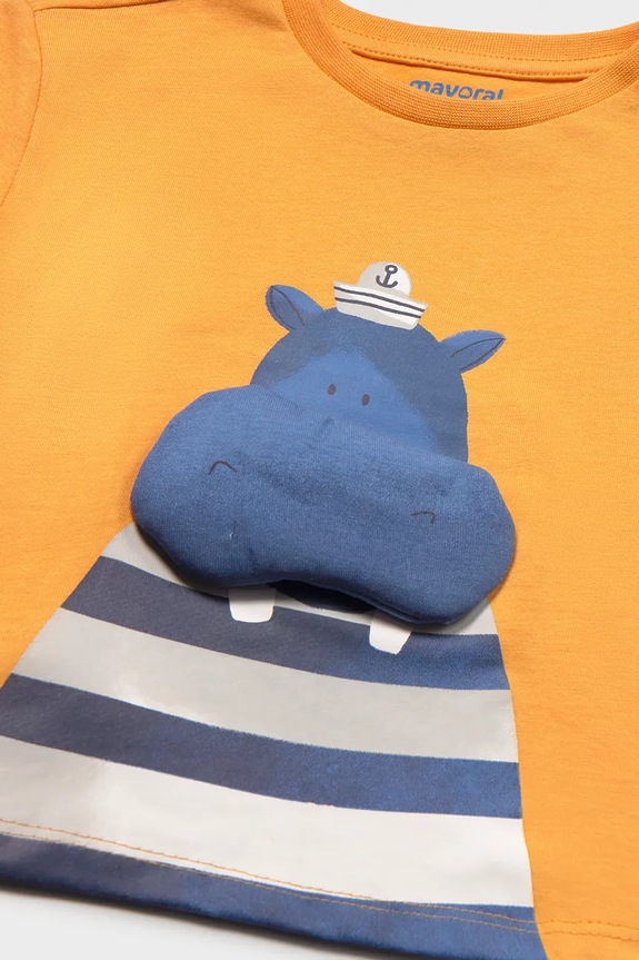 Băieți Mayoral tricou de bumbac pentru copii 1011.3G.Baby.PPY2 galben