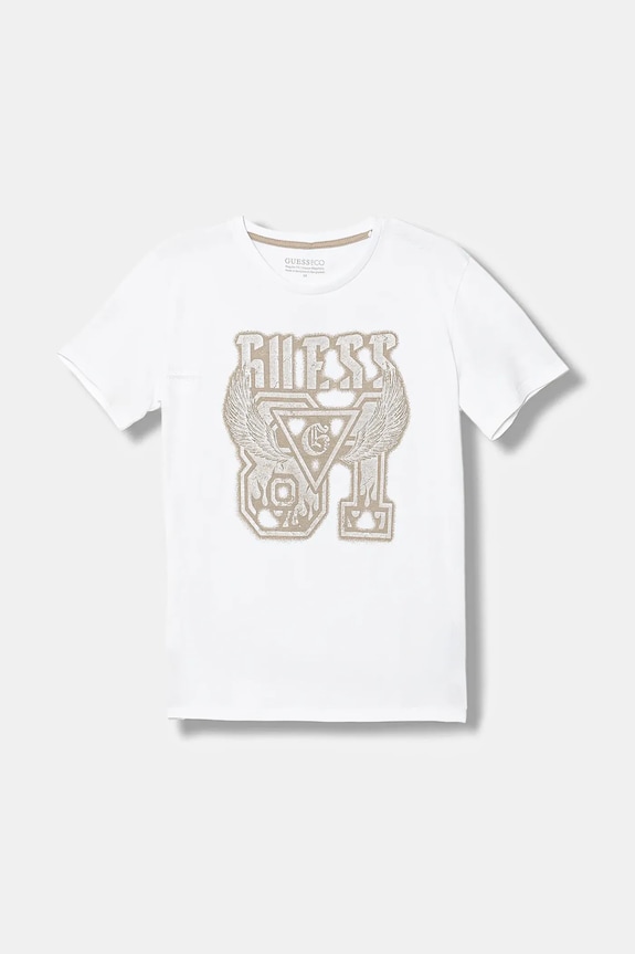 Детская хлопковая футболка Guess хлопок белый L6RI01.K8HM4.PPY2