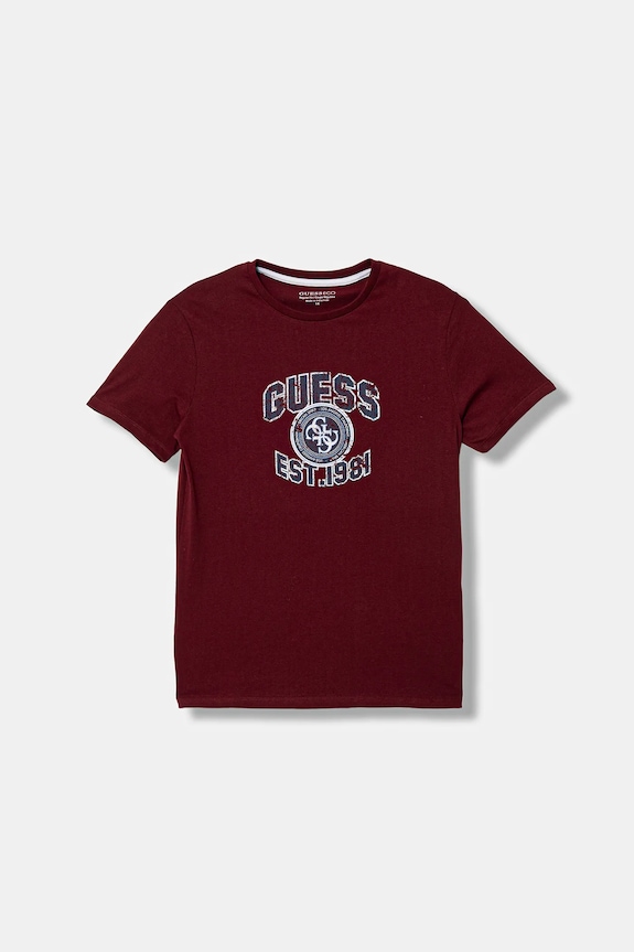 Детская хлопковая футболка Guess хлопок бордо L6RI13.K8HM4.PPY2