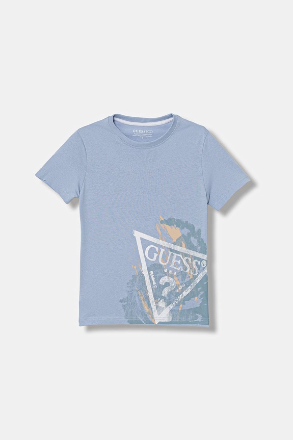 Guess tricou de bumbac pentru copii print albastru L6RI14.K8HM4.PPY2