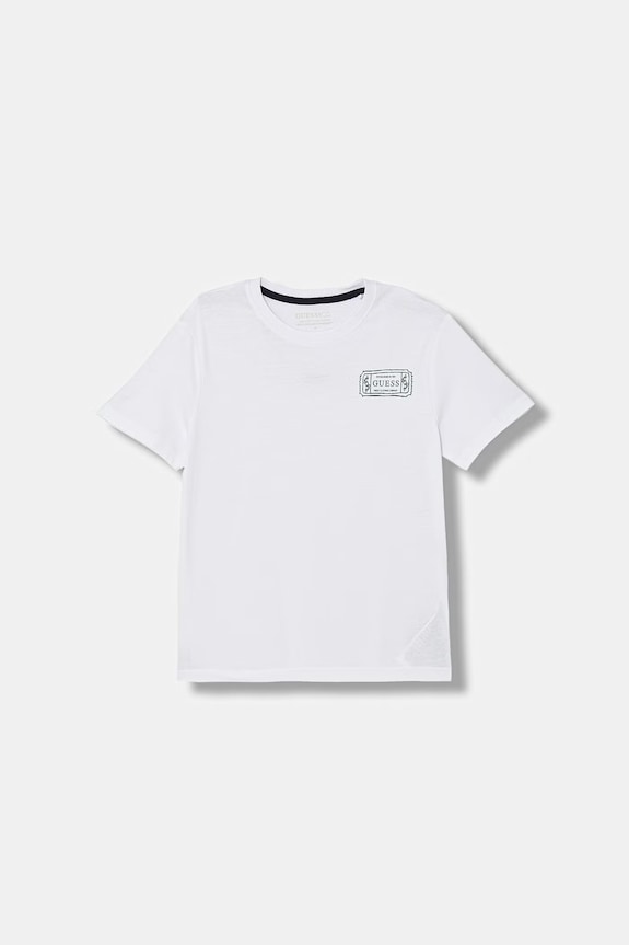 Guess t-shirt bawełniany dziecięcy nadruk biały L6RI20.K8HM4.PPY2