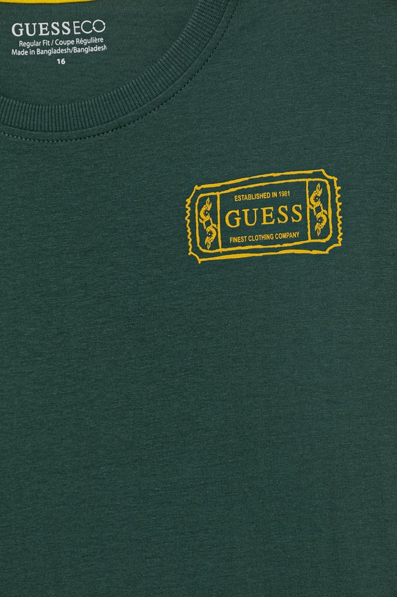 Αγορίστικα Παιδικό βαμβακερό μπλουζάκι Guess L6RI20.K8HM4.PPY2 πράσινο