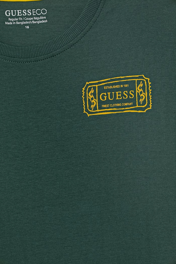 Αγορίστικα Παιδικό βαμβακερό μπλουζάκι Guess L6RI20.K8HM4.PPY2 πράσινο