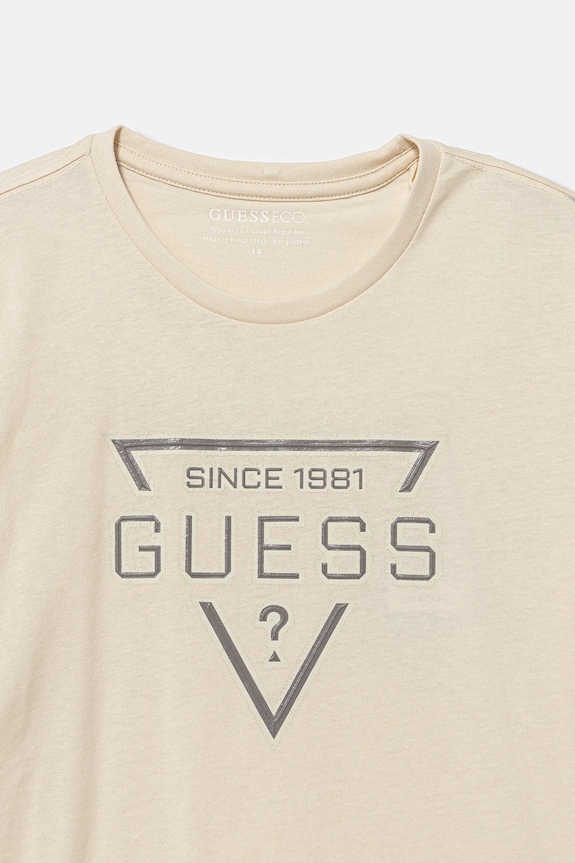Мальчик Детская хлопковая футболка Guess L6RI30.I3Z14.PPY2 бежевый