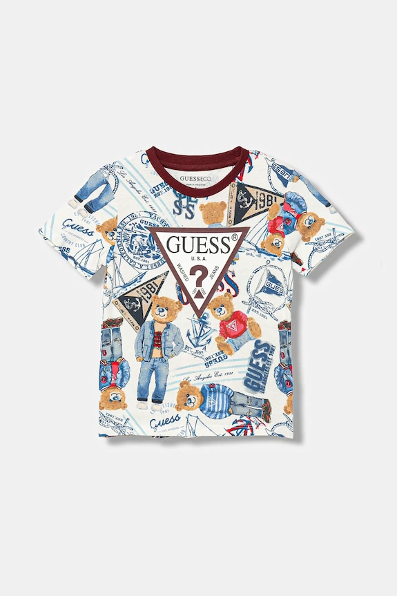 Βαμβακερό μπλουζάκι Guess βαμβάκι πολύχρωμο N6RI04.K8HM4.PPY2