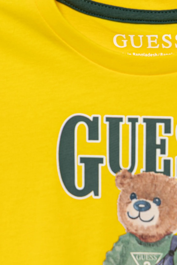 Αγορίστικα Παιδικό βαμβακερό μπλουζάκι Guess N6RI05.K8HM4.PPY2 κίτρινο