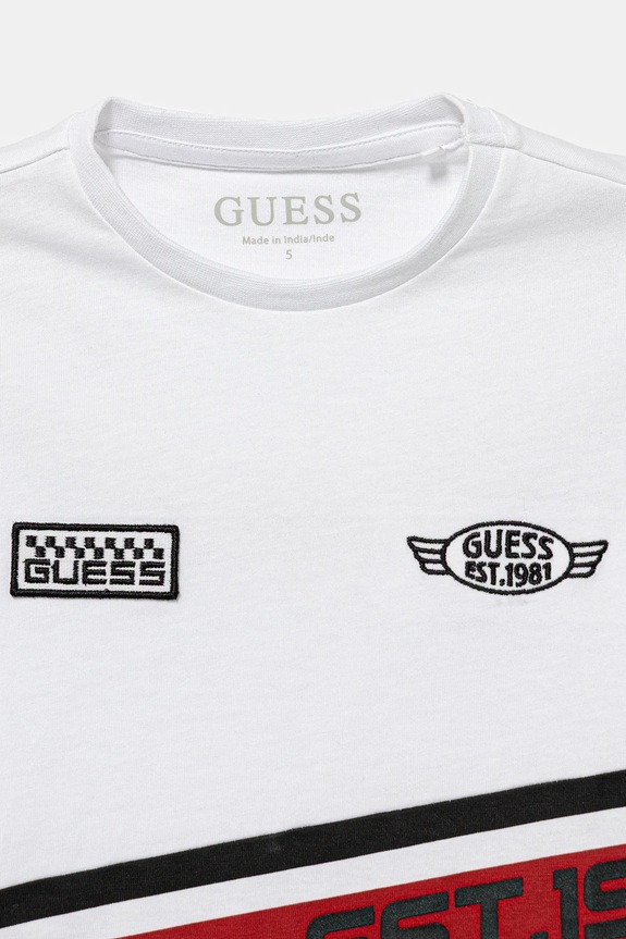 Chłopiec Guess t-shirt bawełniany dziecięcy N6RI06.K8HM4.PPY2 biały