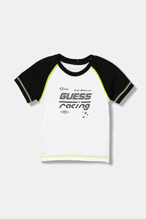 Guess tricou de bumbac pentru copii print alb N6RI08.K8HM4.PPY2